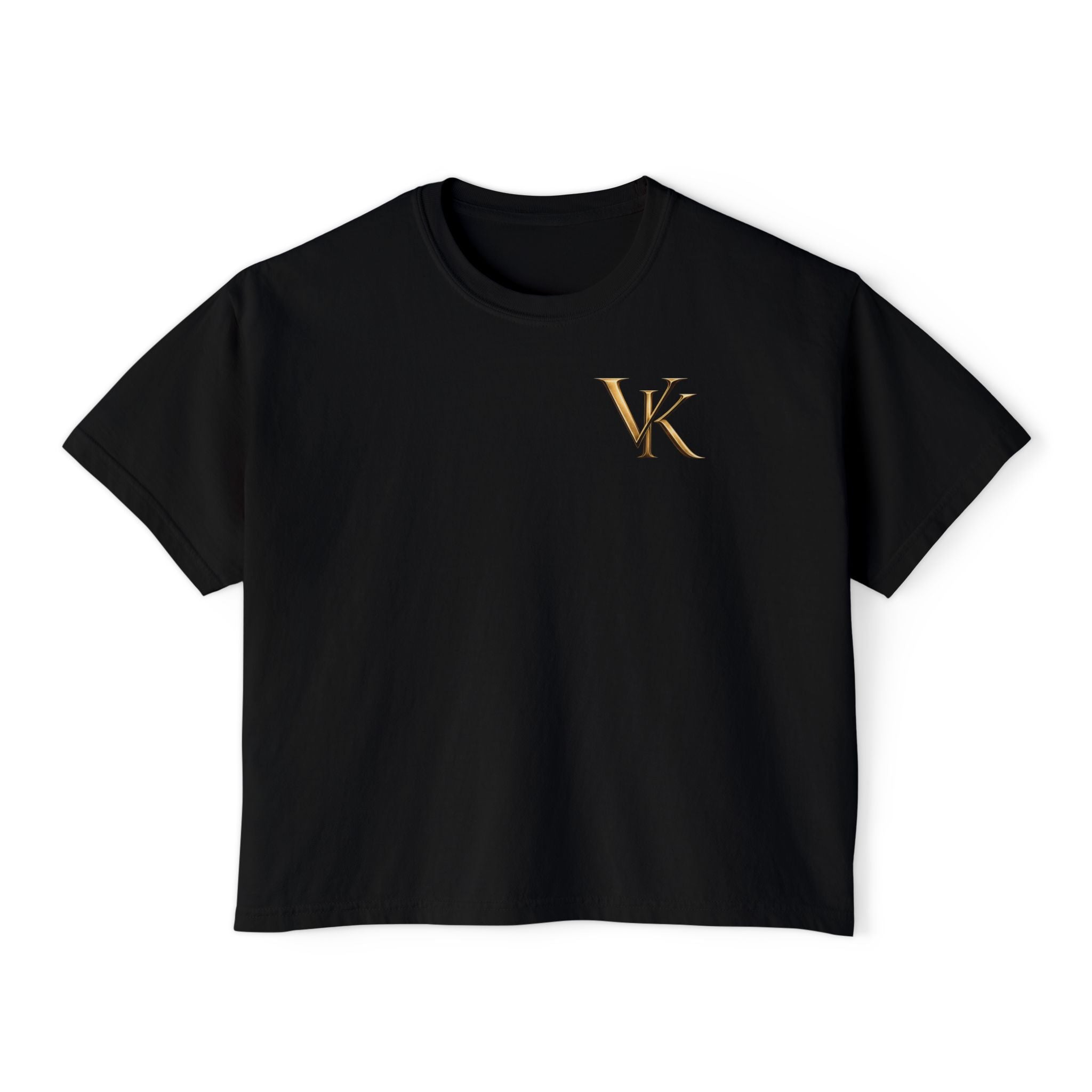 Women's Boxy Tee — Angel Holding Heart Graphic Crop T‑Shirt