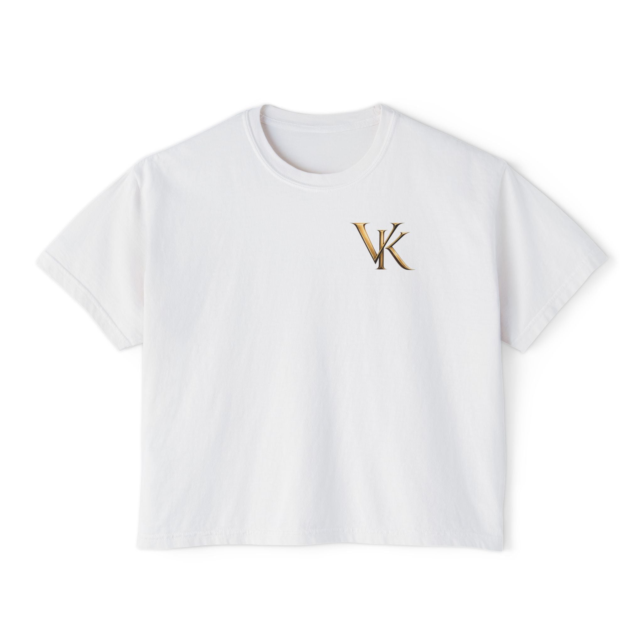 Women's Boxy Tee — Angel Holding Heart Graphic Crop T‑Shirt
