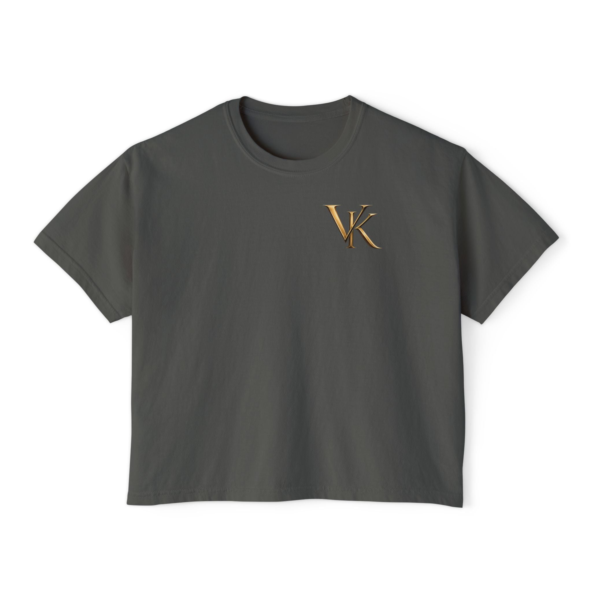 Women's Boxy Tee — Angel Holding Heart Graphic Crop T‑Shirt